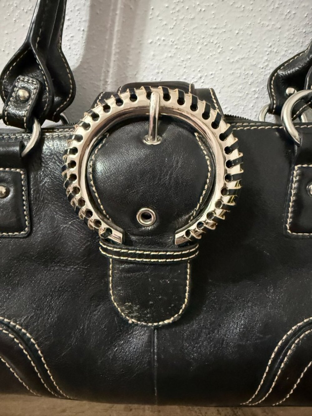 Wilsons Leather Black Leather Buckle Satchel Shoulder Bag 🖤